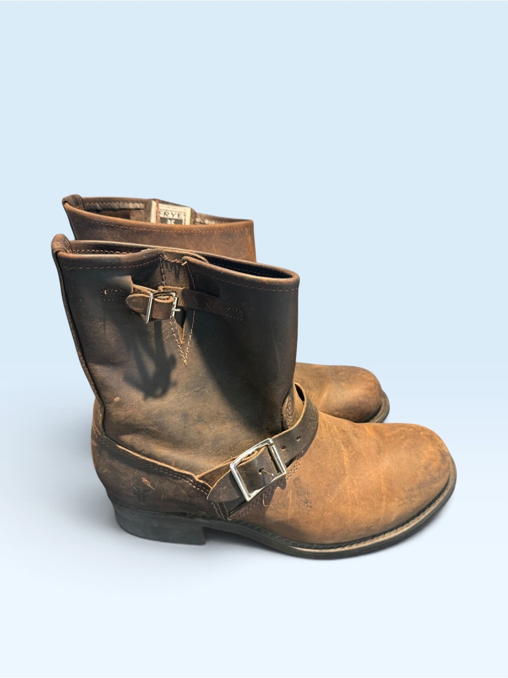 Women’s Leather Frye Harness Boots - Rugged Pull-On Style